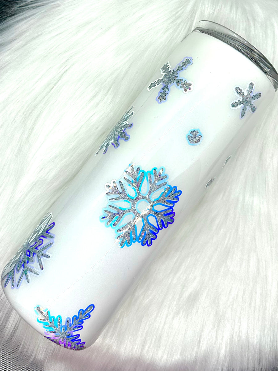 20oz Stainless Steel PEEKABOO snowflake tumbler – SSxCustomCreations