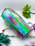 Multicolor Paint stroke glitter tumbler