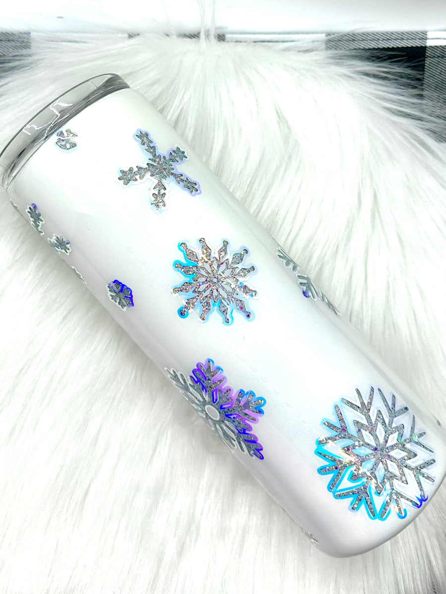 20oz Stainless Steel PEEKABOO snowflake tumbler – SSxCustomCreations