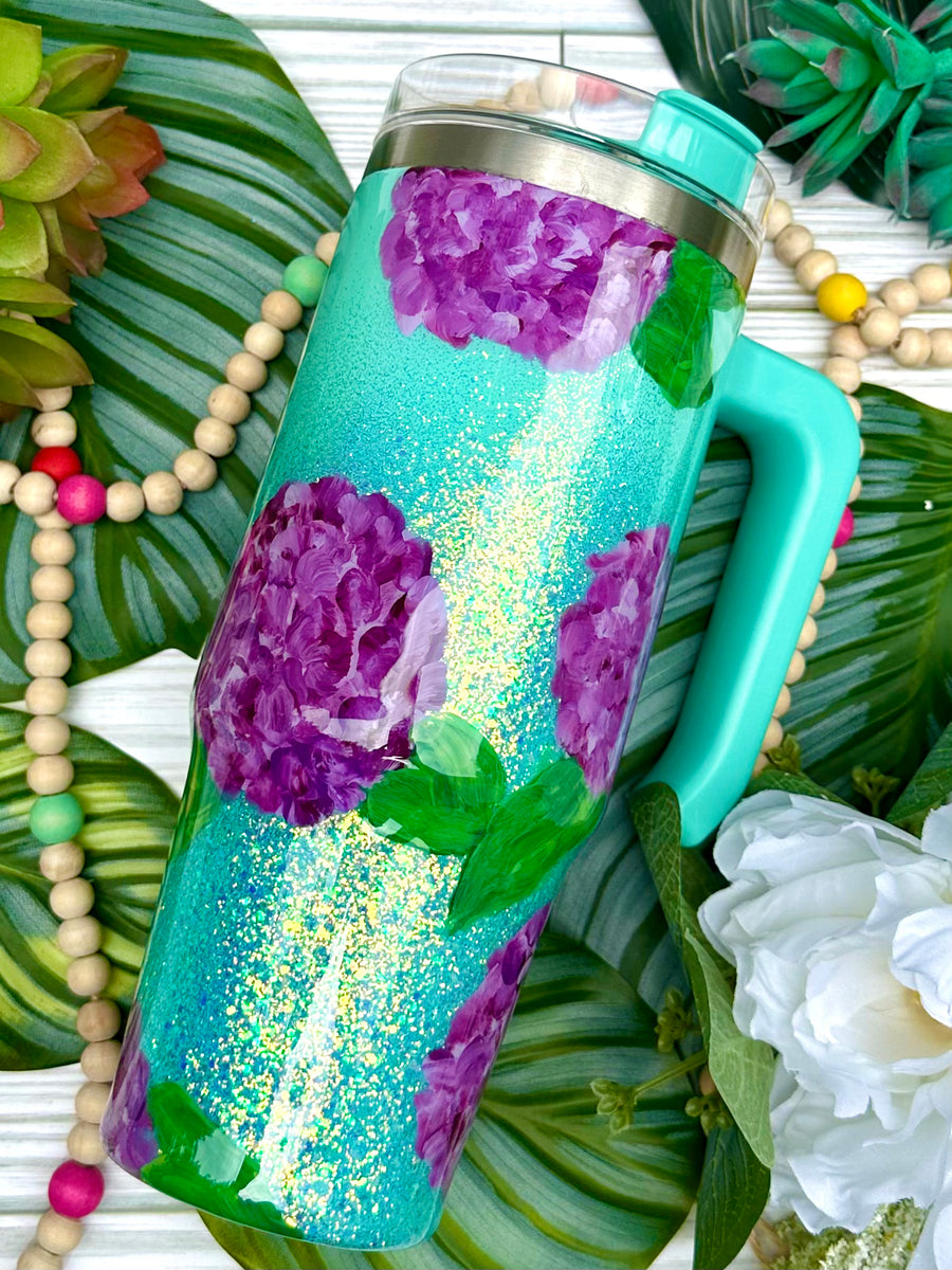 Hand Painted Floral 30oz grippy Tumbler – Carolina's Colorful