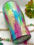 Multicolor Paint stroke glitter tumbler