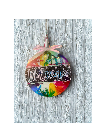 Color blast welcome sign