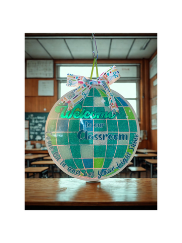 Welcome classroom disco ball sign