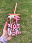 Basic Mom Holo Peach Glass Tumbler