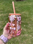 Basic Mom Holo Peach Glass Tumbler