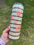 Glittery Dog Paw w/ Stripe Tumbler