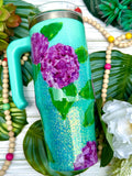 Hand painted Hydrangeas 30oz Grippy Tumbler